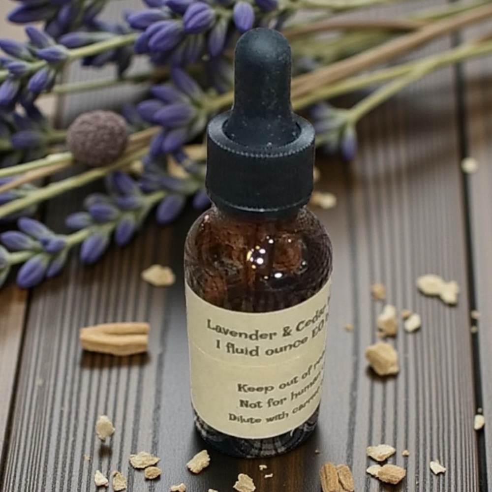 LAVENDER & CEDAR Essential Oil Blend Amber Dropper Bottle Crafts Soaps Lotion